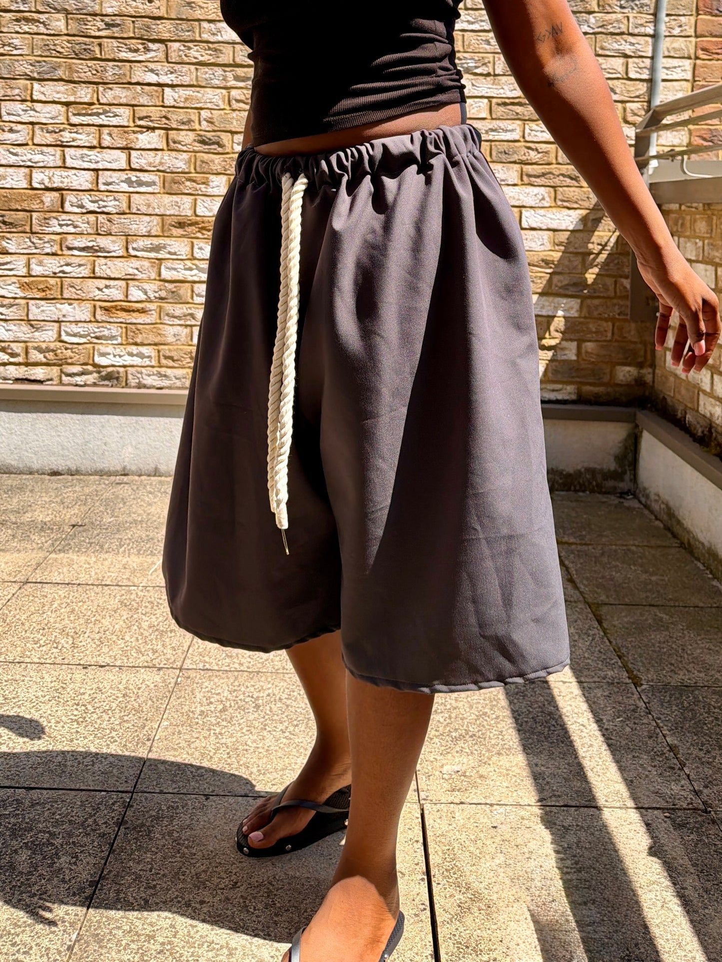 GREY OVERSIZED JORTS